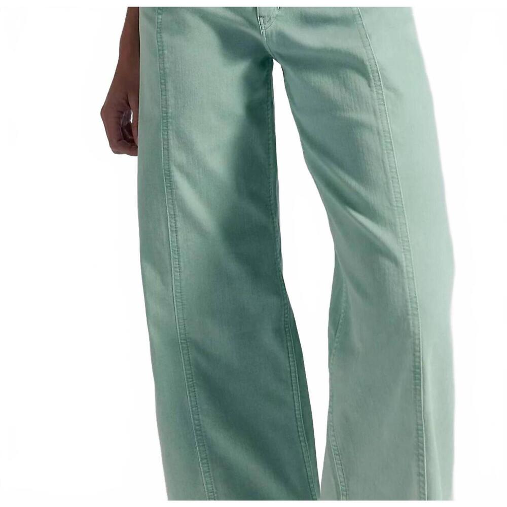 NEW FREE PEOPLE libre wide-leg jeans in cameo green - Picture 5 of 5